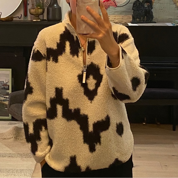 Polka dotted Black Sheep Quarter Zip - Picture 2 of 3